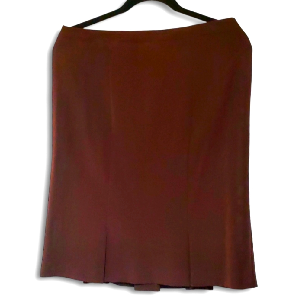 SAG HARBOR Brown A Line Skirt with Low Pleats (10p)
